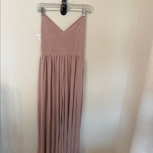 Mod Ref Strapless V-Neck Maxi Dress in Mauve Pink